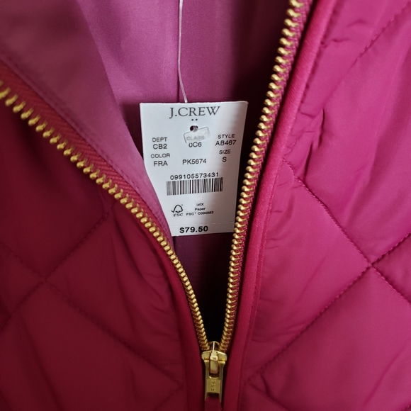 NWT J.Crew Factory Berry Puffer Vest - Picture 12 of 13